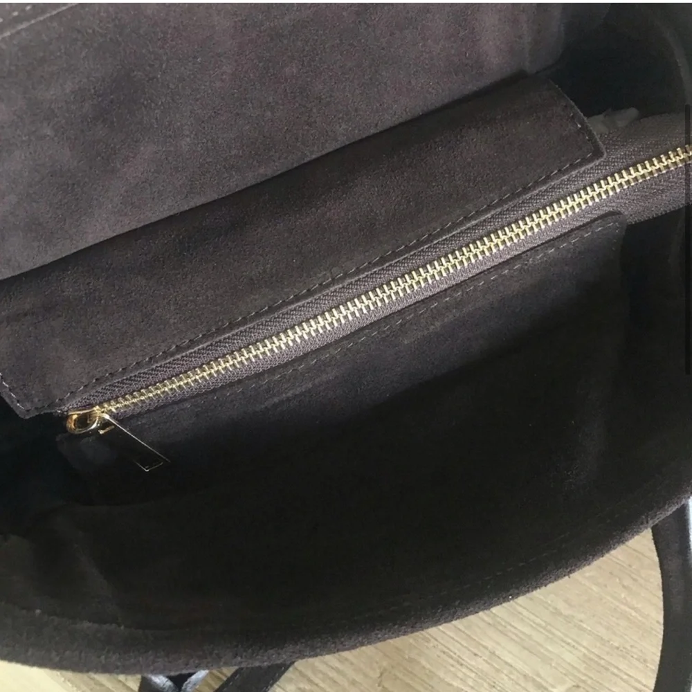 Chocolate Brown Suede Bag by Marlon